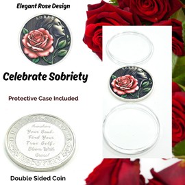 Woman Rose Sobriety Coin (Silver)