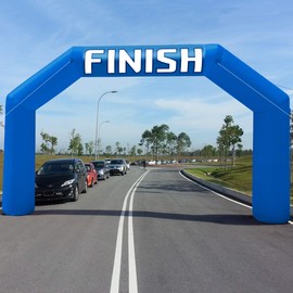 Sewinfla 20Ft Inflatable Arch Inflatable Start Finish Line Arch with Blower,Outdoor Inflatable Archway for Party,5K Race,Advertising Commerce,School Sport Blue
