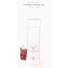 Portable Juicing Cup Rechargable ZDK-C8 Aqua Glass and Plastic NIP USB Cord