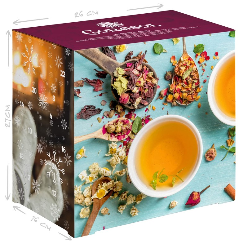 Premium Tea Advent Calendar with 24 Christmas Gourmet Teas, 223g