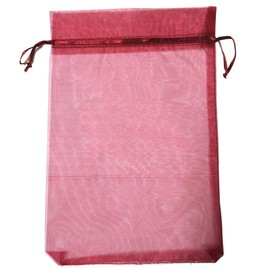 ATCG 50pcs 8x12 Inches Large Sheer Organza Drawstring Pouches Decoration Festival Wedding Party Favor Gift Candy Toys Makeup Bags (Burgundy)