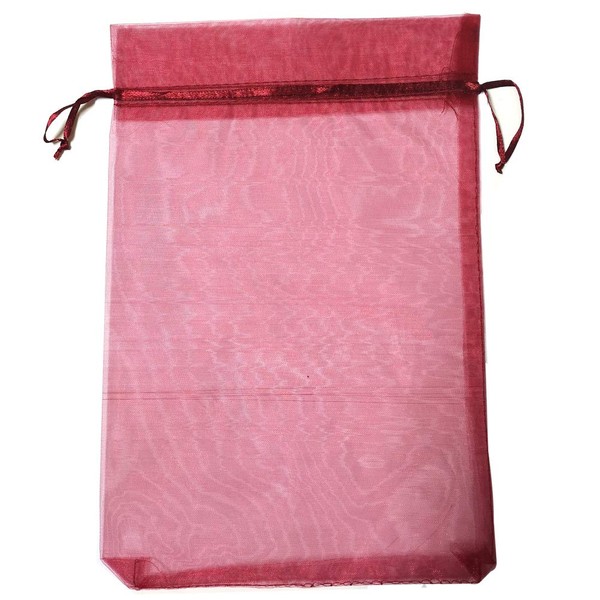 ATCG 50pcs 8x12 Inches Large Sheer Organza Drawstring Pouches Decoration