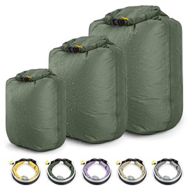 Dry Bag, Stuff Bag, Waterproof Bag, Large Capacity, Lightweight, Waterproof, 3 Size Set, Water Pressure Resistance Over 3.8 ft (8,000 mm), Durable 20D Nylon Fabric, Mountain Climbing, Swimming,