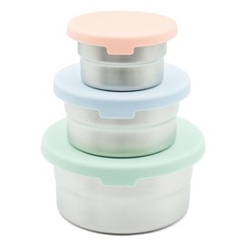 Stainless Steel Food Storage Containers - 3 Pack - 3 Oz, 6.1 Oz, 12.85 Oz with Leakproof Silicone Lids, BPA-Free, Dishwasher & Freezer Safe, Nesting & Stackable for Meal Prep, Lunch Boxes & Snacks