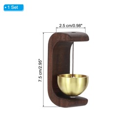 PATIKIL Shopkeepers Bell, Wood Door Chime Hanging Magnetic Door Bell Jingle Bells Metal Doorbell with Self-Adhesive for Door Opening Business When Entering Decoration, Brown, C Shape