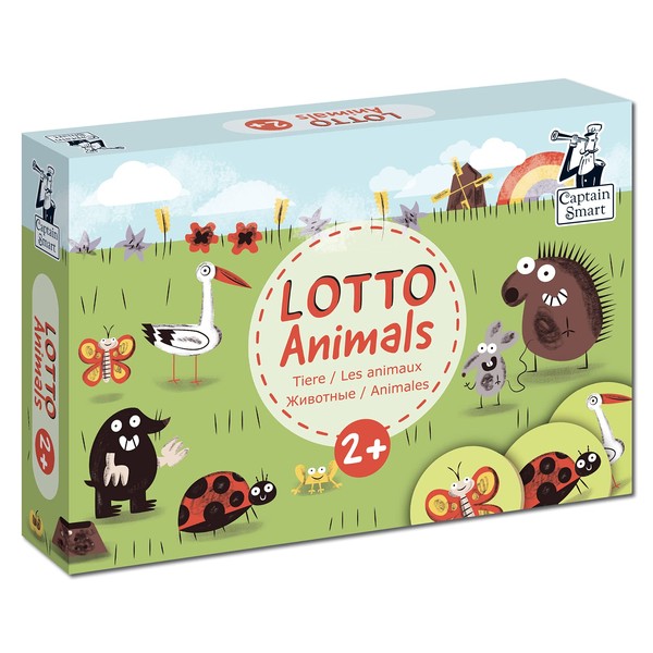 Captain Smart Memory Game, Lotto Animals | Animaux de Compagnie, Sauvages, Insectes | Jeu éducatif pour Les Enfants | Jeu de société pour garçons et Filles de 2 Ans (2+) | 1-6 Joueurs