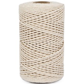Leecogo Cotton Butchers Twine, 2mm Thick, 24-Ply, 328 Feet, Natural Unbleached for Cooking, Gardening and Crafts