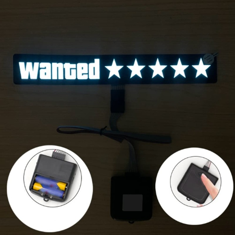 Windshield Electric Wanted Car LED White Light Up Window Stickers