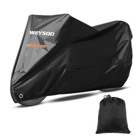 Motorcycle Tarpaulin, 210D Waterproof UV-Resistant Motorcycle Garage with Lock Hole, Winterproof Scooter Cover, Outdoor XXL, Motorcycle Cover for Scooters, Moped, E Motorcycle (245 cm x 105 cm x 125