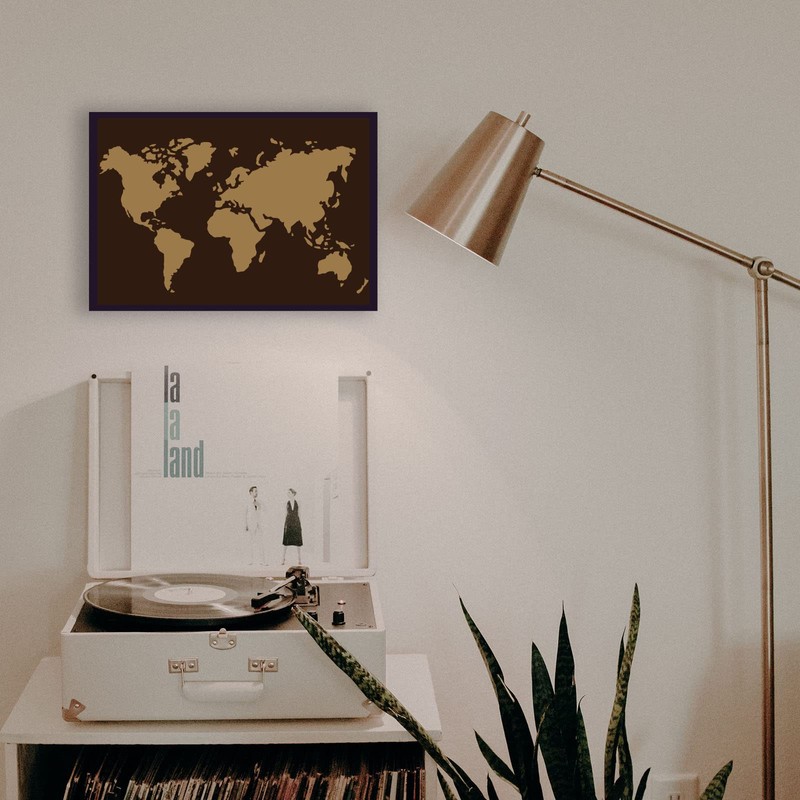FINGERINSPIRE World Map Stencil Template 11.7x8.3 inch Plastic Map Painting
