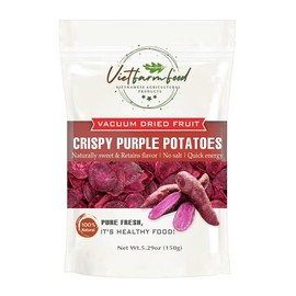 Crispy Purple Sweet Potatoes 5,29 oz (150g) VIETFARMFOOD: Lightly Fried in Oil. Sugar Free, Naturally Sweet, Rich in nutrients. Perfect for Snacking, Topping or Gifting.