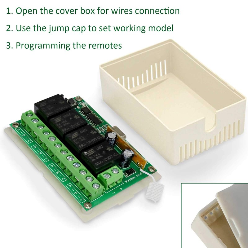12V Relay Remote Switch Wireless RF Remote Control Switch 4