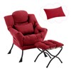 Furlide Lazy Chair with Ottoman, Comfy Fabric Accent Lounge Armchair
