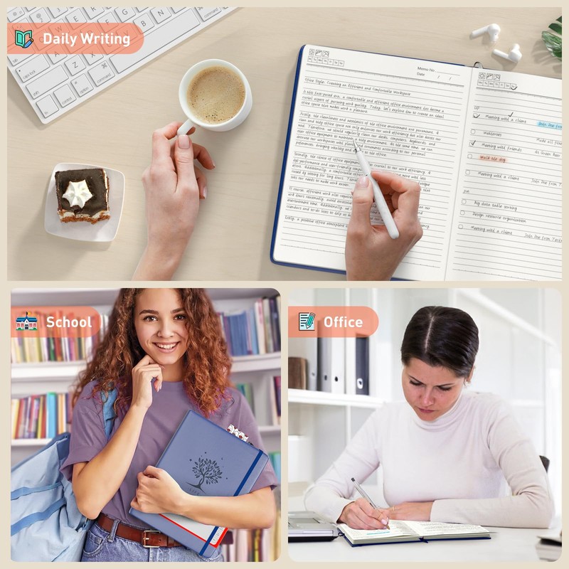 Smarpau Thick A5 Lined Notebook, 320 Pages Ruled Notebook Thick