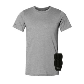 ShockEater Mens Classic Shooting Shirt, Short Sleeve, XX-Large | Recoil Pad Included Grey
