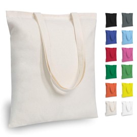 TOPDesign TOPDesign 5 | 12 | 24 | 48 | 192 Pack Economical Cotton Tote Bags, Lightweight Medium Reusable Grocery Shopping Cloth Bags, Suitable for DIY, Advertising, Promotion, Gift, Activity (5-Pack)