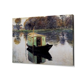 Monet Wall Art Collection Canvas Studio Boat, 1874 Prints Wrapped Gallery Wall Art | Stretched and Framed Ready to Hang 8X12