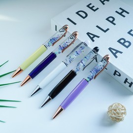 Sikyby Jellyfish Glow In The Dark Cute 3D Floater Liquid Writing Journaling Office Pen Unique Gift For Women Men Kids Set of 5 Pens