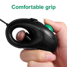 Mobestech USB Mini Finger Portable Office Mini D Home Wire Wired Powered with Mice USB Handheld Trackball Held Black for School Hand Laptop Wireless Trackball