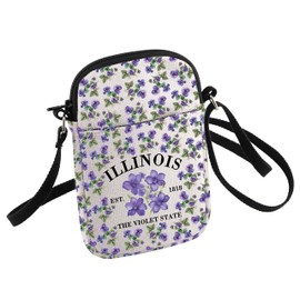 HOLLP Illinois The Violet State Est. 1818 Crossbody Bag Violet Lover Gift Illinois State Travel Gift (ILLINOIS b CA)