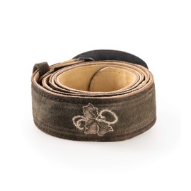 Traditional Costume Belt with Embroidery - Genuine Leather Belt, Original Schöneberger Trachten Leather Lederhosen Belt - Various Models and Colours - 50-52