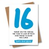 16th Birthday Card - Funny Joke for 16 Year Old