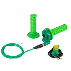 PUCKY New 7/8" 22mm Twist Throttle Accelerator Handle Grips and Cable Set with Kill On Off Switch for 50cc 110cc 150cc 250cc Mini Bike ATV Quad Pit Bike Dirtbike (绿色)
