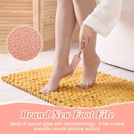 BELICOO Nano-Glass Foot File and Callus Remover, Pedicure Tool for Dead Skin Removal, Double Side Portable Foot Care Tool, Foot Scraper, Can Be Used on Wet or Dry Feet (Rose Gold)