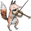 Magnet Violin Fox Car Magnetic Vinyl Bumper Sticker 5'' x 4''