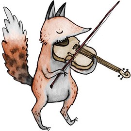 Magnet Violin Fox Car Magnetic Vinyl Bumper Sticker 5'' x 4''