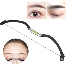 Regla de Marcador de Línea Microblading, Herramienta de Mapeo de Arcos de Cejas con Hilo de Mapeo para Cejas con Forma, Herramienta de Medición de Diseño de Cejas Maquillaje(Regla negra)