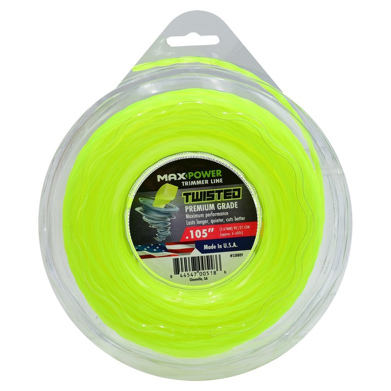 Maxpower 338809 Premium Twisted Trimmer Line .105-Inch Twisted Trimmer Line