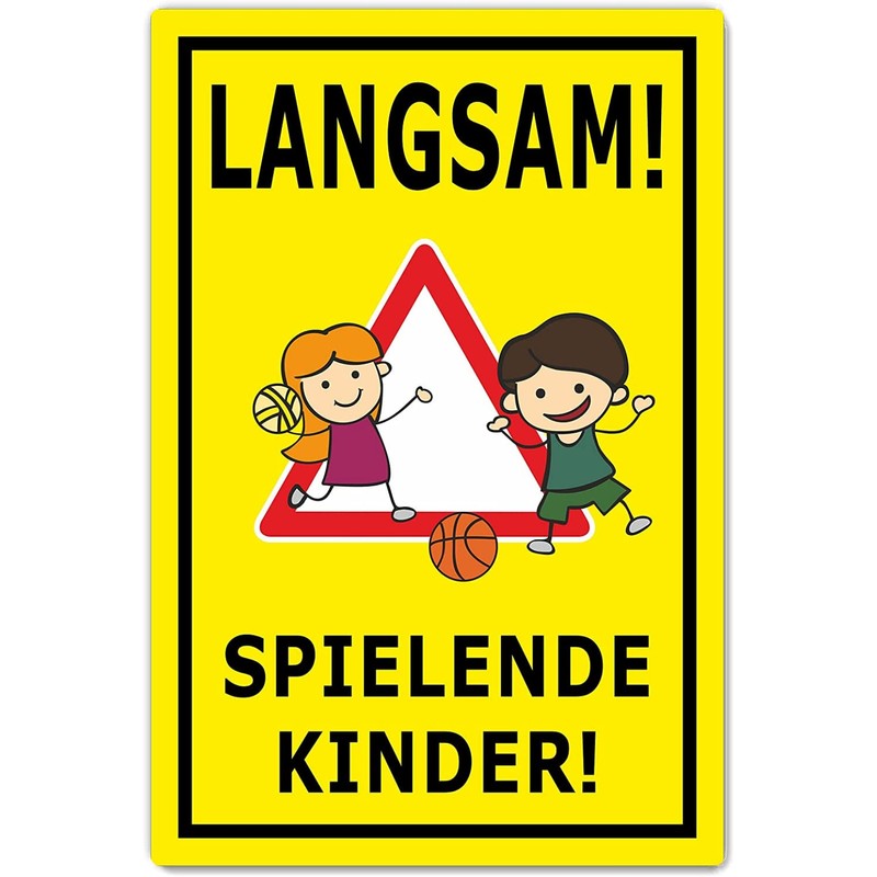 Pack of 2 - Achtung Kinder Sign (20 x 30