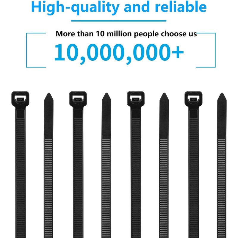 Eletoo 8 Inch white Zip Ties (1200 Pack), 35 LBS