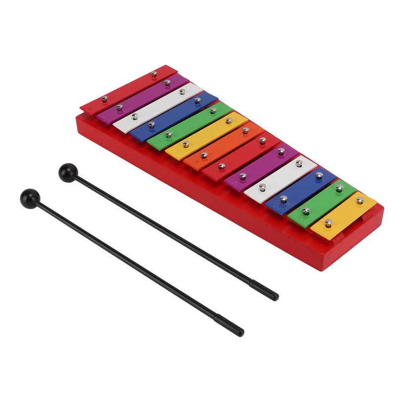 Colorful Xylophone Aluminum Birch 13 Tones Professional Glockenspiel for Creating