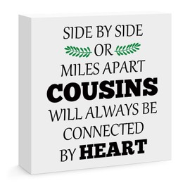 Cousin Gifts for Women Cousin Birthday Gifts Wooden Block Sign Home Office Desk Table Decor Present for Cousin Wedding Christmas Thanksgiving Valentines Day Mothers Day Gifts for Cousin