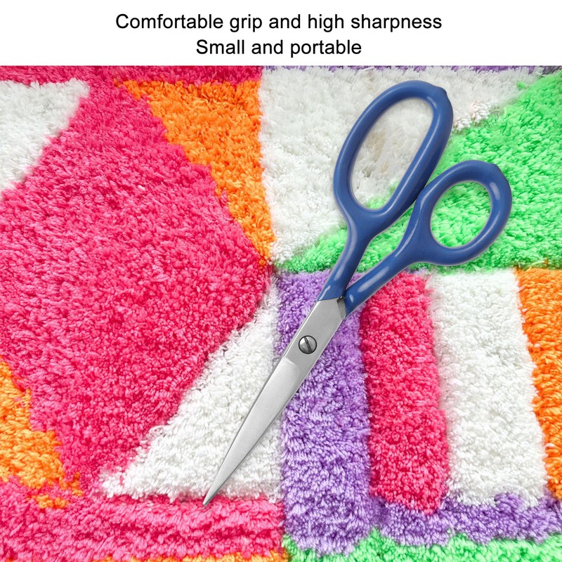 Carpet Scissors Blue 7.1in Stainless Steel Blade Ergonomic Curved Handle