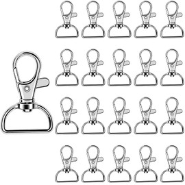 Augshy Pack of 30 Key Ring Carabiners, Premium Key Ring Clip Hook Carabiner Clasp Metal D Key Rings for Key Fob (2 cm Inner Width)