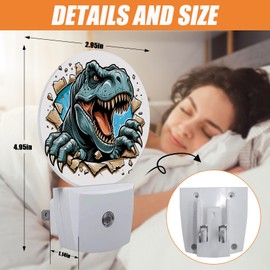 EMXION Dinosaurs Night Light,Nightlight Plug into Wall LED Lamp Auto Sensor Dusk to Dawn for Bedrooms/Kitchens/Toilets/CorridorsEnergy-Saving