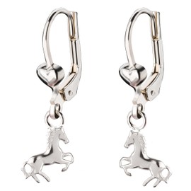 FIVE-D Stud Earrings Horse Pony Gallop 925 Silver, Silver