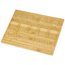 QWORK Natural Bamboo Bead Board for Jewelry Making, Multi-Functional Crafting Tray with Grooves and Slots for Bracelets, Ankles, Key Rings, and Pendants