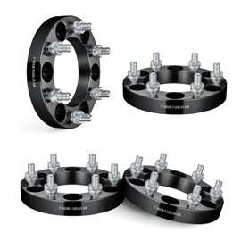 EVIL ENERGY 6x5.5 Wheel Spacers 1 inch Compatible with Nissan Frontier 1998-2004, 6x139.7 mm 6 Lugs 108 mm Hub Bore M12x1.25 Studs Black, Not Hubcentric