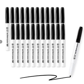 AIHAO Black Dry Erase Markers, Fine Point White Board Marker, 24 Pack, Low Odor, Bullet Tip, Writing on Whiteboards, Dry-Erase Boards, Mirrors for School Office Home