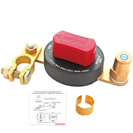 MOTOFLEX Battery Disconnect Switch 12V-48V Top Post Battery Quick Disconnect, Battery Cut Off Switch for Car Truck RV Boat Heavy Duty 300A/900A (Compact Size, On/Off, Removable Knob)