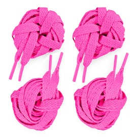 Mercury + Maia Flat Shoelaces for Sneakers - UltraVibe Athletic Shoe Strings - USA Made Shoe Laces (2 Pair) (40 inches, Neon Pink)