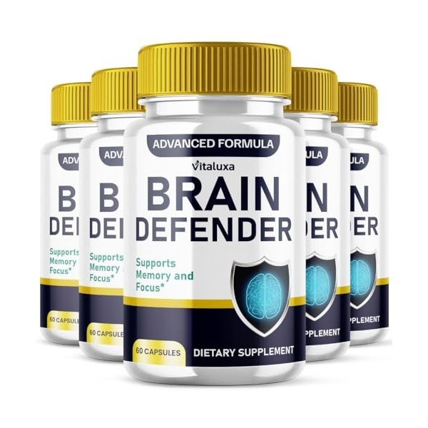 (5 Pack) Brain Defender Supplement, Brain Defend Pills for Focus