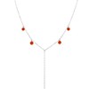 Carnelian Boho Y Necklace in Sterling Silver