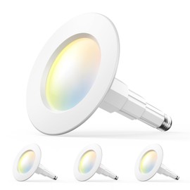 Amico 5/6 inch 5CCT LED Recessed Lighting 4 Pack, 12W=100W, 950LM Adjustable Can Lights, 2700K/3000K/4000K/5000K/6000K Selectable, Dimmable, IC & Damp Rated, Retrofit Installation - ETL & FCC