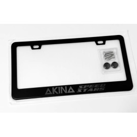 Unbranded Black Akina Speed Stars Ghost Effect Premium Black Metal License Plate Frame