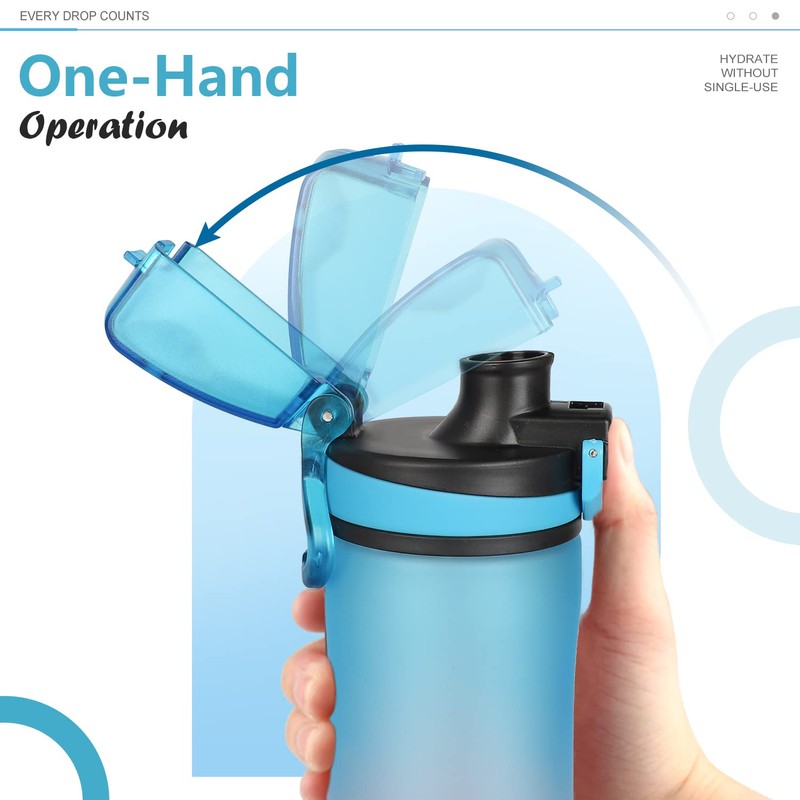 Opard Sports Water Bottle 600ml Leak Proof Flip Top BPA